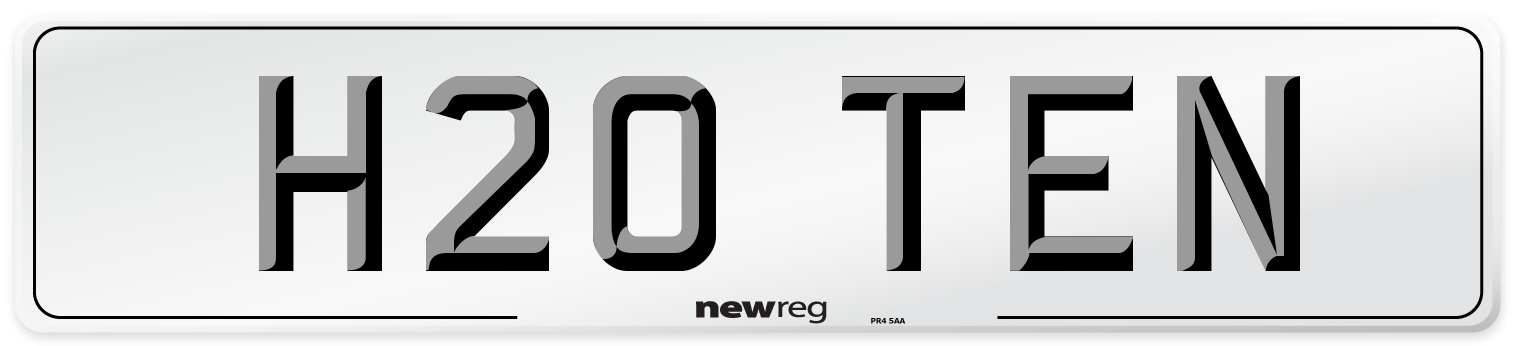 H20 TEN Number Plate from New Reg